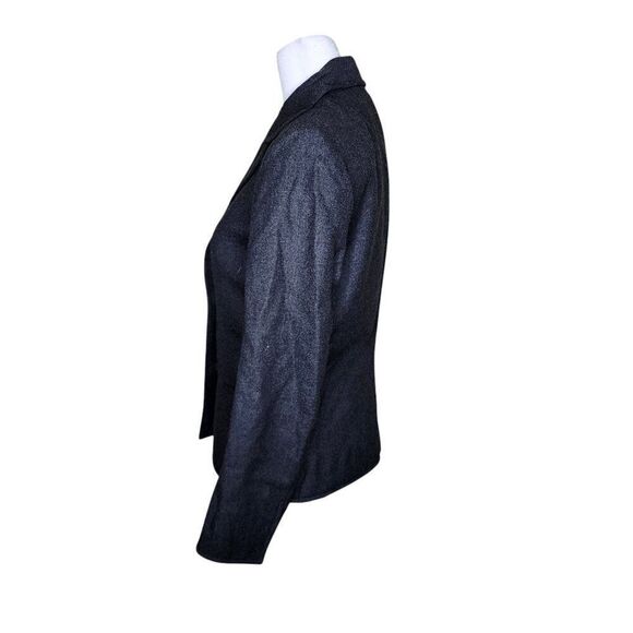Vintage 1990s Satin Lined Double Button Work Blazer Womens Size M Gray - Picture 5 of 5